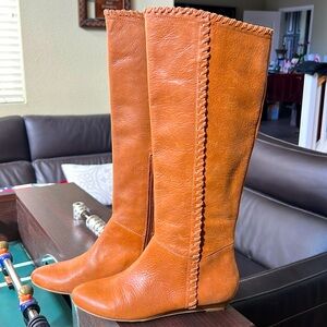 👢INC Chestnut/Tan Leather Boots Sz 5.5